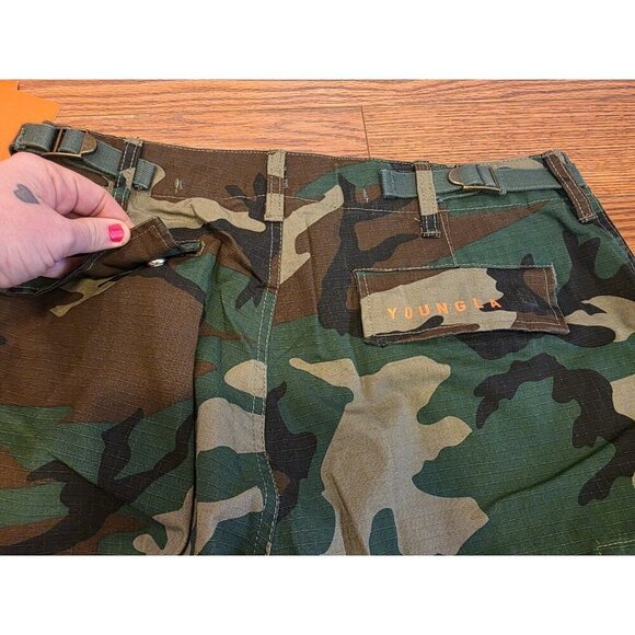 YoungLA Cargo Pants Mens Sz M Camo Military Green Ripstop Tactical #602 NWT - Picture 13 of 14